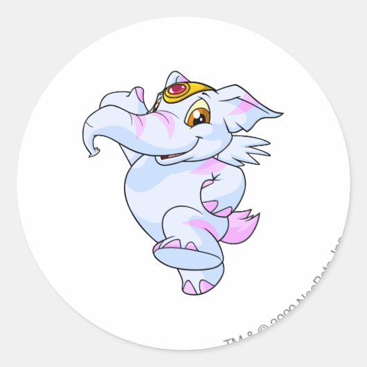 Elephante Striping Runder Aufkleber (Vorderseite)