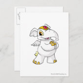 Elephante White Postkarte (Vorne/Hinten)