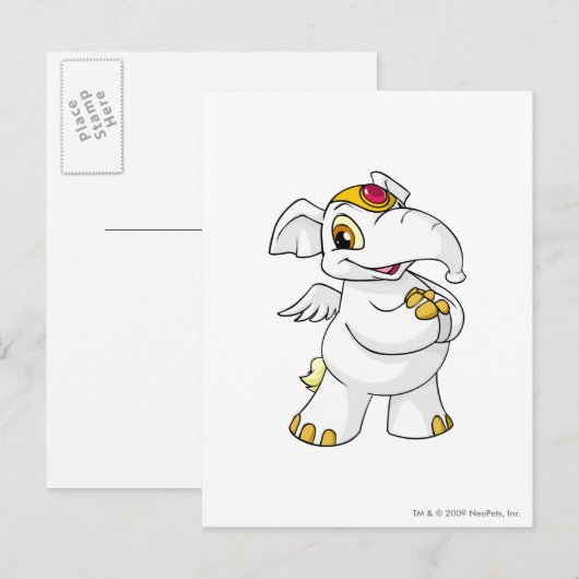 Elephante White Postkarte (Vorne/Hinten)