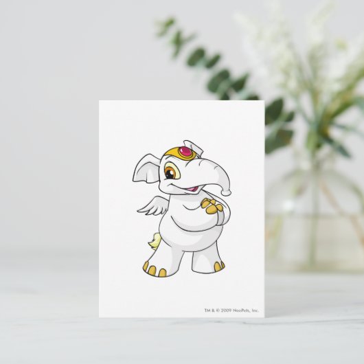 Elephante White Postkarte (Stehend Vorderseite)