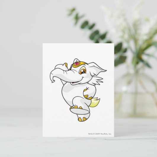 Elephante White Postkarte (Stehend Vorderseite)