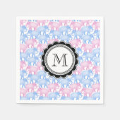 Elephanten Baby Duwer oder Gender Reveal Serviette (Vorderseite)