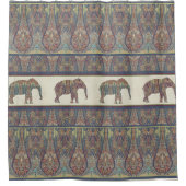 Elephanten Kashmir Pattern Tribal Boho Bohemisch Duschvorhang (Vorderseite)