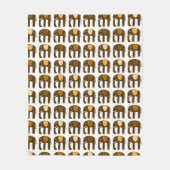 Elephanten Muster braun-Neutrale Fleecedecke (Vorderseite)