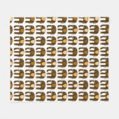 Elephanten Muster braun-Neutrale Fleecedecke (Vorderseite (Horizontal))