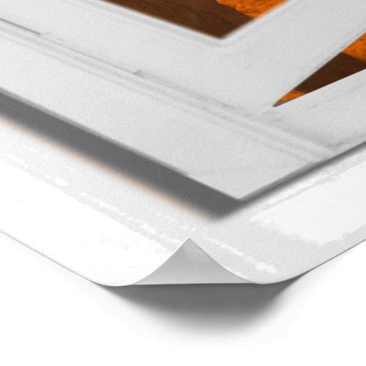 Elephanten Sunset View Trompe l'oeil Fake Window Poster (Ecke)