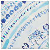 ELEPHANTING blaue Elefant Boho Mandala Stoff (Nahaufnahme)
