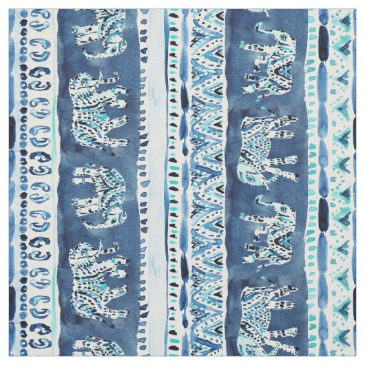 ELEPHANTING Indigo-Elefant Stammes- Stoff (Muster)