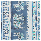 ELEPHANTING Indigo-Elefant Stammes- Stoff (Nahaufnahme)