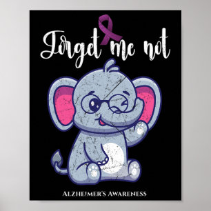 Elephantische Blume Vergiss mich nicht Alzheimerhe Poster