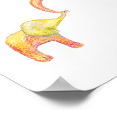 Elephantische Mama & Baby Kinderzimmer Art Wasserf Poster (Ecke)