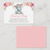 Elephantische Pink Floral Baby Duschbücher für Bab Begleitkarte (Vorne/Hinten)