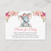 Elephantische Pink Floral Baby Duschbücher für Bab Begleitkarte (Vorderseite)
