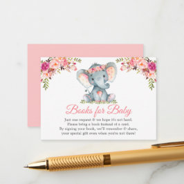 Elephantische Pink Floral Baby Duschbücher für Bab Begleitkarte