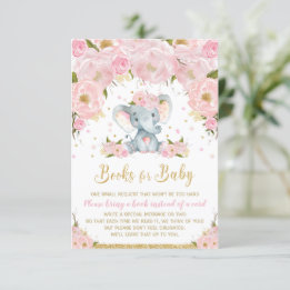 Elephantische Rosa Blumenbücher für Babykarten Einladung