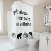 Elephantische Silhouette, schwarz und Zebrastreife Duschvorhang (Beispiel)