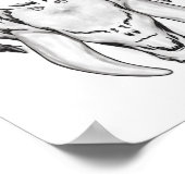 Elephantische Zeichnungen surrealischer Linien in  Poster (Ecke)