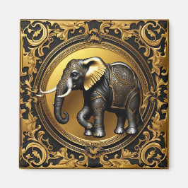 Elephantischer Goldschmuckrahmen Magnet