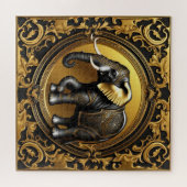 Elephantischer Goldschmuckrahmen Puzzle (Horizontal)