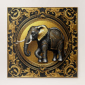 Elephantischer Goldschmuckrahmen Puzzle (Vertikal)