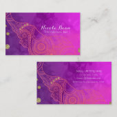 Elephantischer Lila rosa Orange- und goldfarbener Visitenkarte (Vorne/Hinten)