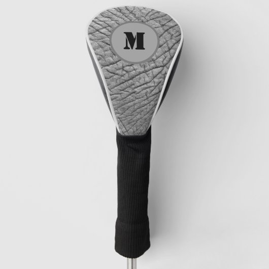 Elephantisches Hautmuster, modernes Monogramm anpa Golf Headcover (Vorderseite)
