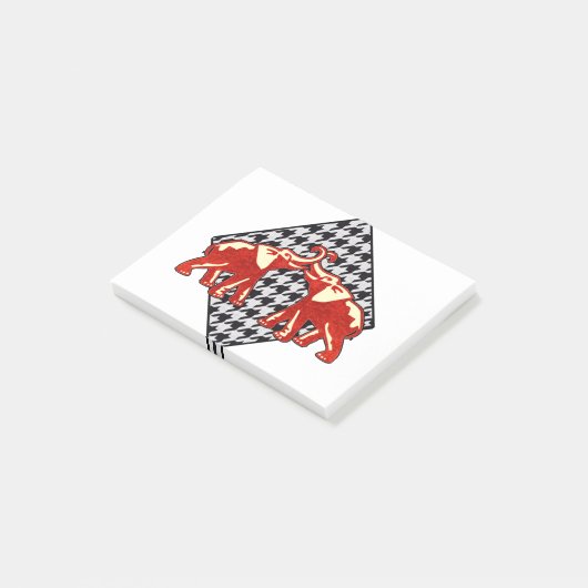 Elephantisches Liebe Hahnentrittmuster Diamond Post-it Klebezettel (angewinkelt)