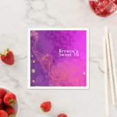 Elephantisches Lila-rosa Orange- und Gold-Party ku Serviette (Beispiel)