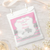 Elephantisches Pink und Graues Baby Dusche Party Geschenktütchen (Ausgeschnitten)