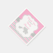 Elephantisches Pink und Graues Baby Dusche Party Serviette (Ecke)