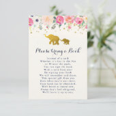 Elephantisches Rosa bringt eine Buchkarte mit Begleitkarte (Stehend Vorderseite)