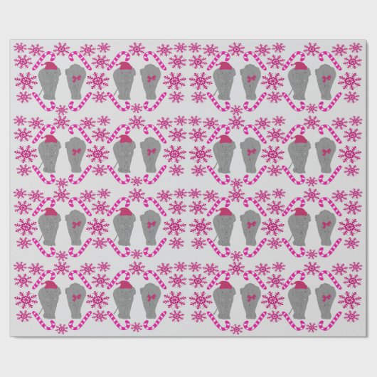 Elephantisches Weihnachtsrosa Packpapier (Flach)