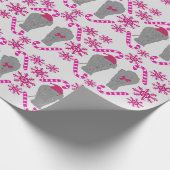 Elephantisches Weihnachtsrosa Packpapier (Ecke)