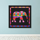 Elephantisches Zickzack Muster auf Holz Leinwanddruck (Insitu (Holzboden))