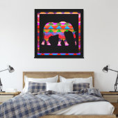 Elephantisches Zickzack Muster auf Holz Leinwanddruck (Insitu (Schlafzimmer))