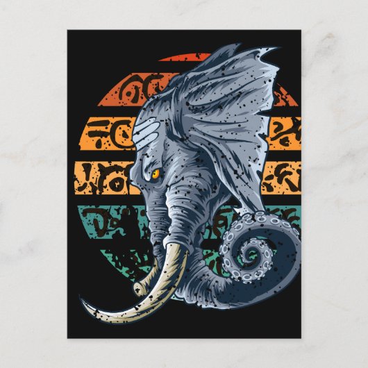 Elephantopus Elephant Tentacle Trunk Lovecraft Postkarte (Vorderseite)
