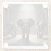 Elephants Aerobic Dance Class Glasuntersetzer (Rückseite)