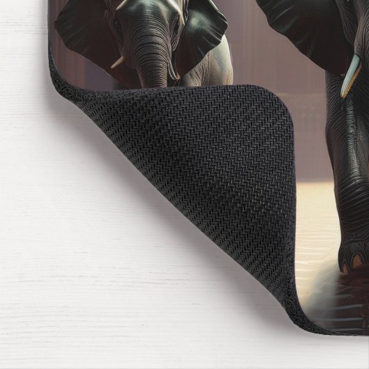 Elephants Aerobic Dance Class Mousepad (Ecke)