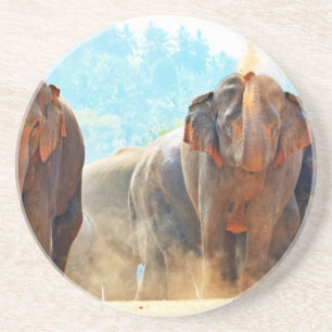 Elephants Animals Safari Destiny Peace Liebe Getränkeuntersetzer