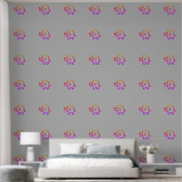 Elephants Baby Animal Patterns Niedlich Pink Gray