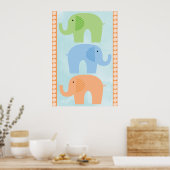 Elephants Baby Boy oder Girl Kinderzimmer Poster (Küche)