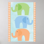 Elephants Baby Boy oder Girl Kinderzimmer Poster (Vorne)