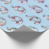 Elephants Baby Dusche Pink Blue Boy Girl Lila Geschenkpapier (Ecke)
