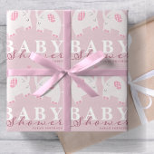Elephants Baby Duwer Dusty Pink Geschenkpapier