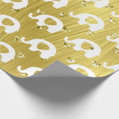 Elephants Baby Duwer Princess Gold Gelbe Herzen Geschenkpapier (Ecke)
