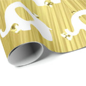 Elephants Baby Duwer Princess Gold Gelbe Herzen Geschenkpapier (Rolleneckpunkt)