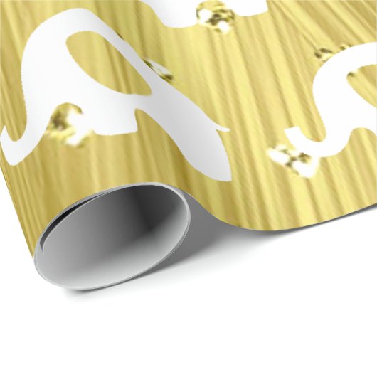 Elephants Baby Duwer Princess Gold Gelbe Herzen Geschenkpapier (Rolleneckpunkt)