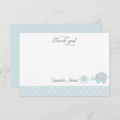 Elephants Babydusche Danke-Karte Dankeskarte (Vorne/Hinten)