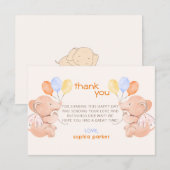 Elephants Babydusche Dankeskarte (Vorne/Hinten)