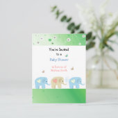 Elephants Babydusche Einladung (Stehend Vorderseite)